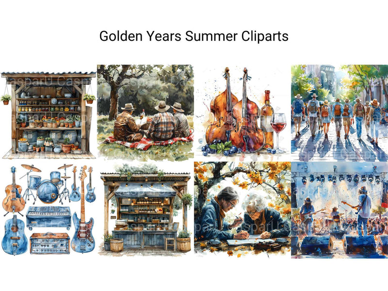 Golden Years Summer Clipart - CraftNest - Digital Crafting and Art