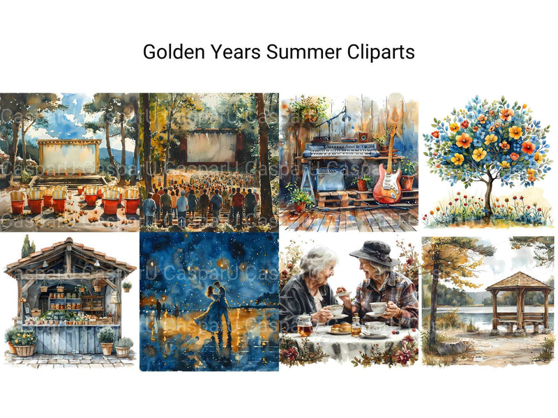 Golden Years Summer Clipart - CraftNest - Digital Crafting and Art