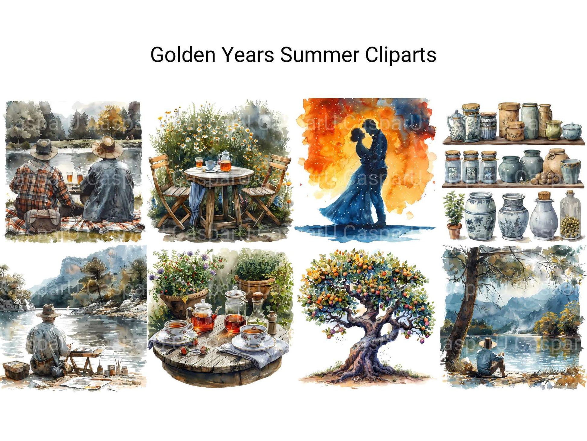 Golden Years Summer Clipart - CraftNest - Digital Crafting and Art