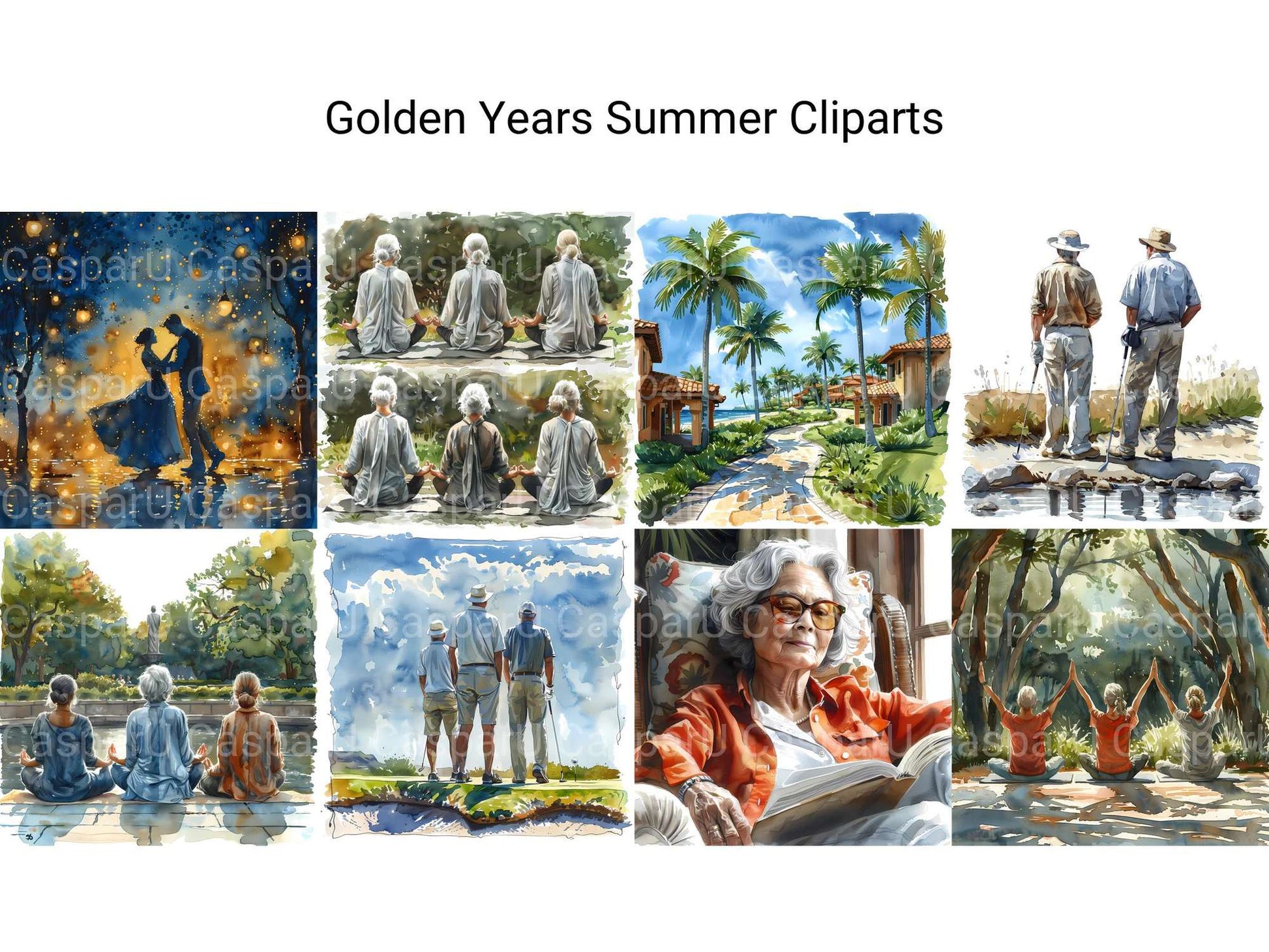 Golden Years Summer Clipart - CraftNest - Digital Crafting and Art