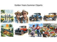 Golden Years Summer Clipart - CraftNest - Digital Crafting and Art