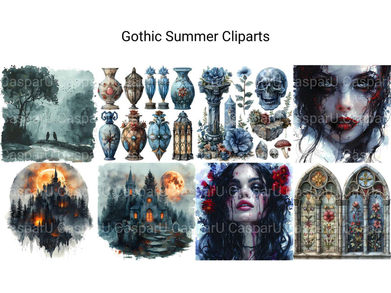 Gothic Summer Clipart - CraftNest - Digital Crafting and Art