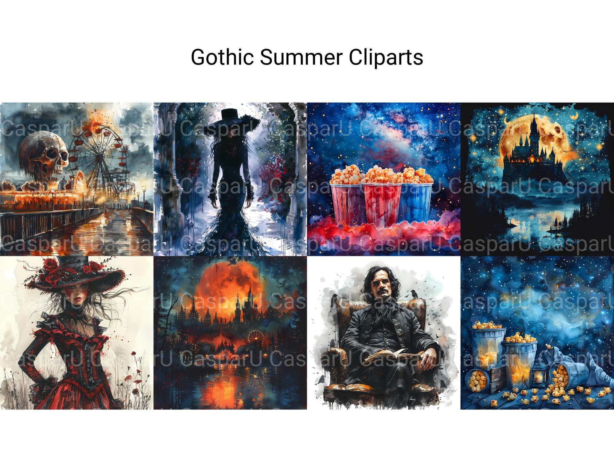 Gothic Summer Clipart - CraftNest - Digital Crafting and Art