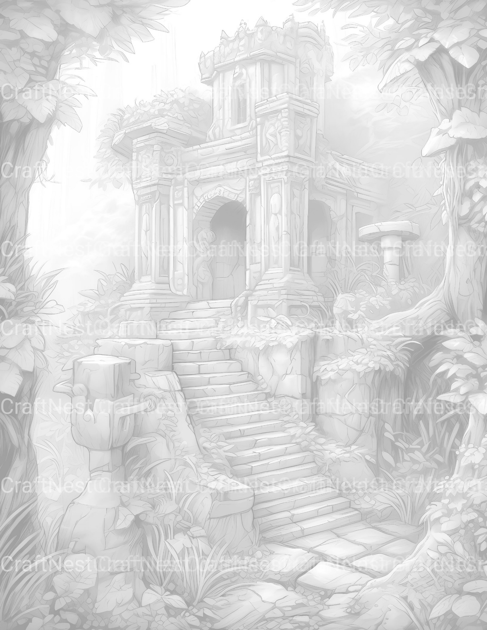 Lost Ruins Coloring Book - CraftNest - Digital Crafting and Art