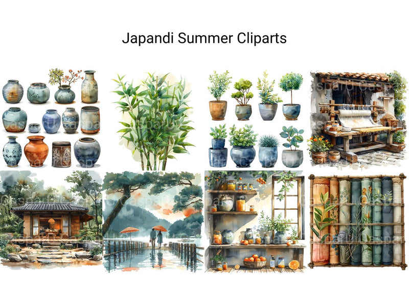 Japandi Summer Clipart - CraftNest - Digital Crafting and Art