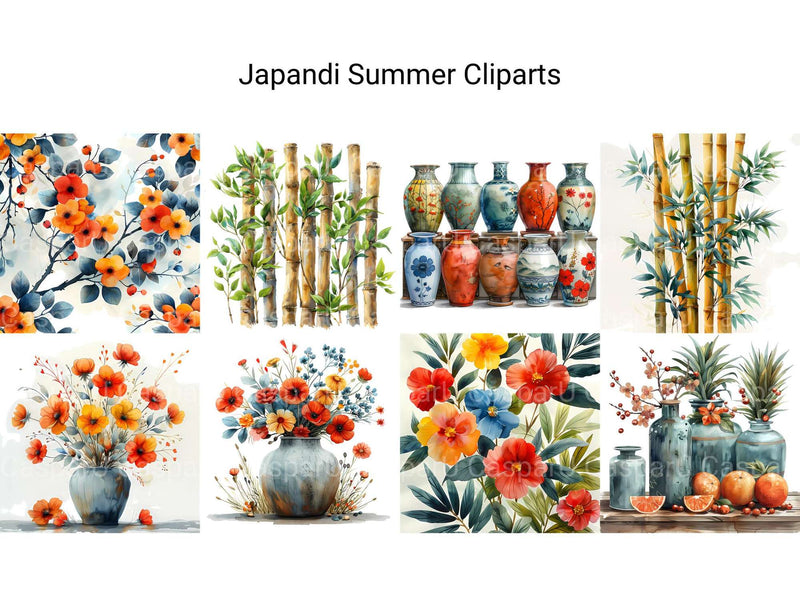 Japandi Summer Clipart - CraftNest - Digital Crafting and Art