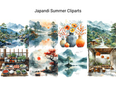 Japandi Summer Clipart - CraftNest - Digital Crafting and Art