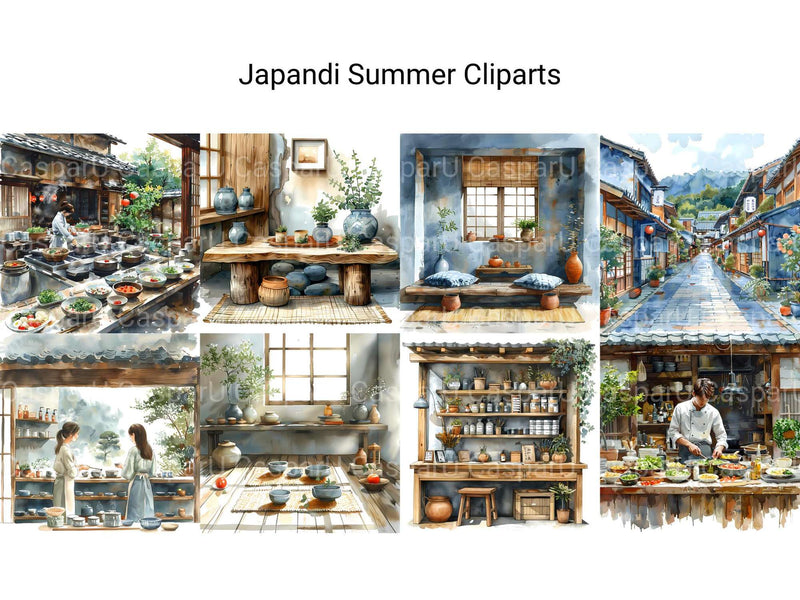 Japandi Summer Clipart - CraftNest - Digital Crafting and Art