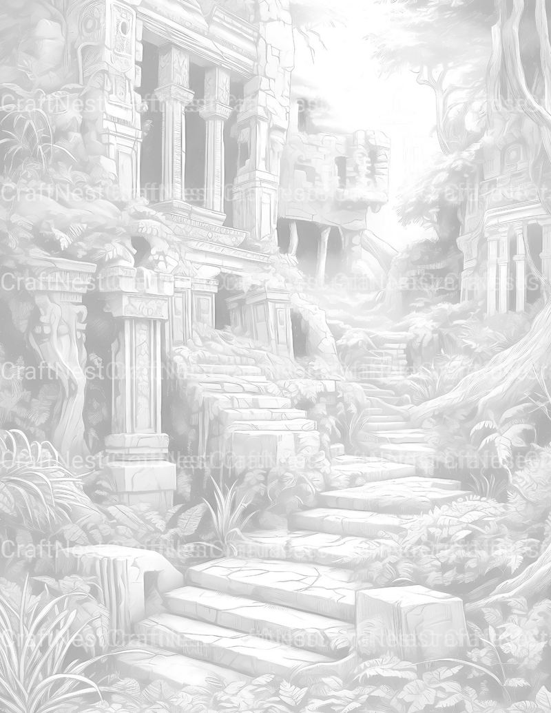 Lost Ruins Coloring Book - CraftNest - Digital Crafting and Art