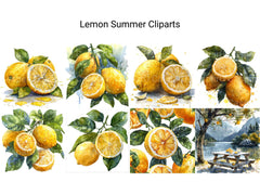 Lemon Summer Clipart - CraftNest - Digital Crafting and Art