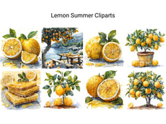 Lemon Summer Clipart - CraftNest - Digital Crafting and Art