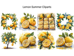 Lemon Summer Clipart - CraftNest - Digital Crafting and Art