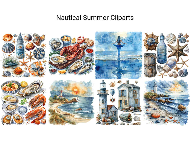 Nautical Summer Clipart - CraftNest - Digital Crafting and Art