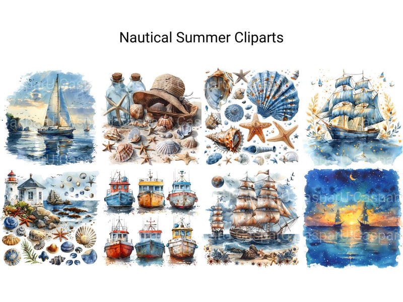 Nautical Summer Clipart - CraftNest - Digital Crafting and Art