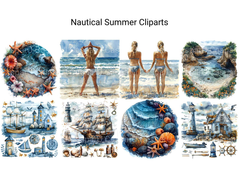 Nautical Summer Clipart - CraftNest - Digital Crafting and Art