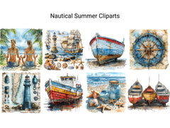 Nautical Summer Clipart - CraftNest - Digital Crafting and Art