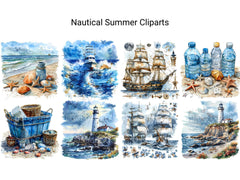 Nautical Summer Clipart - CraftNest - Digital Crafting and Art