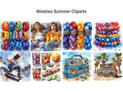 Nineties Summer Clipart - CraftNest - Digital Crafting and Art