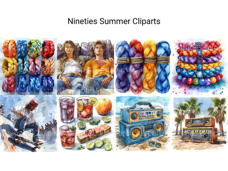 Nineties Summer Clipart - CraftNest - Digital Crafting and Art