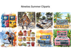 Nineties Summer Clipart - CraftNest - Digital Crafting and Art