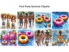 Pool Party Summer Clipart - CraftNest - Digital Crafting and Art