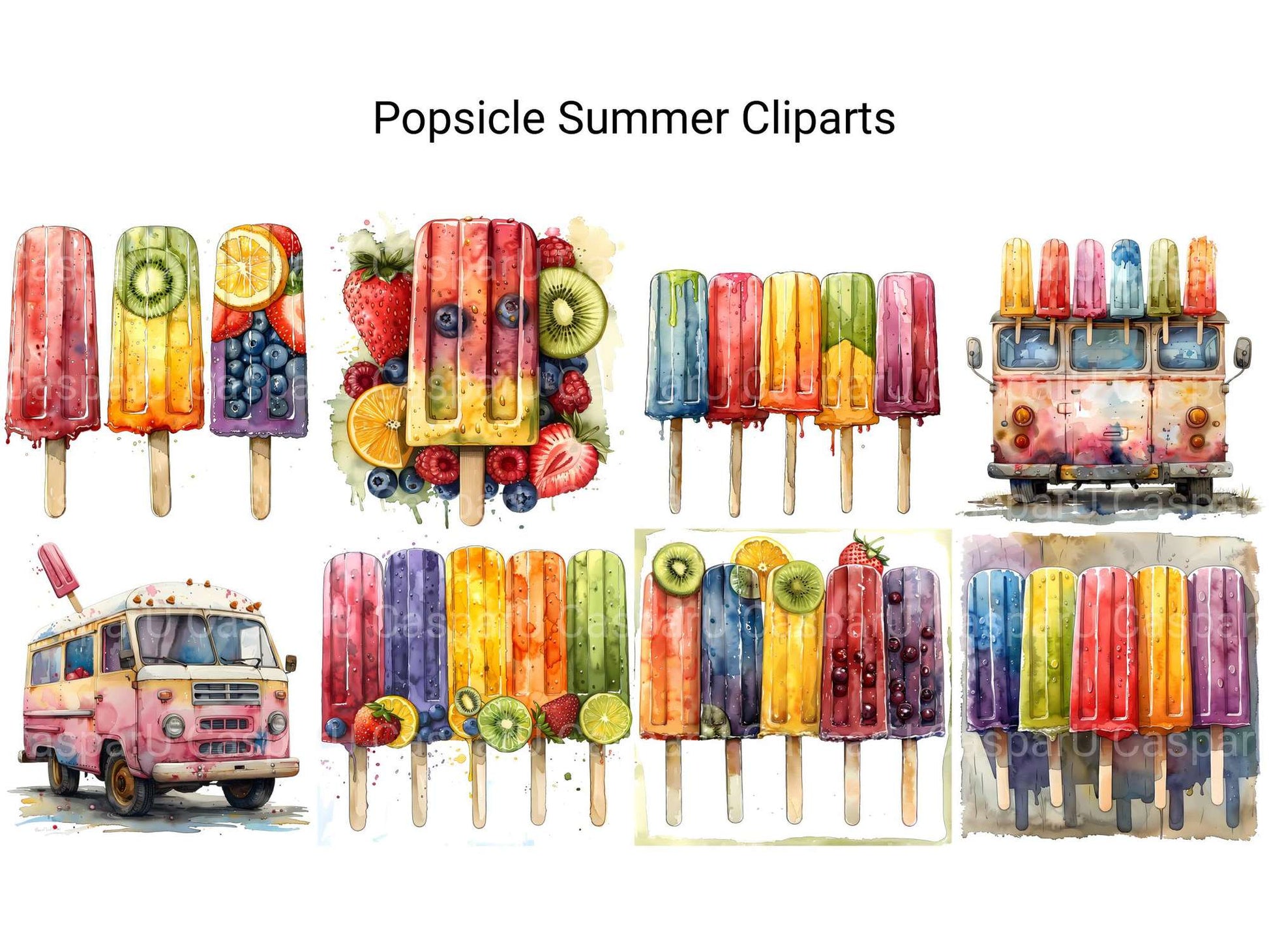 Popsicle Summer Clipart - CraftNest - Digital Crafting and Art