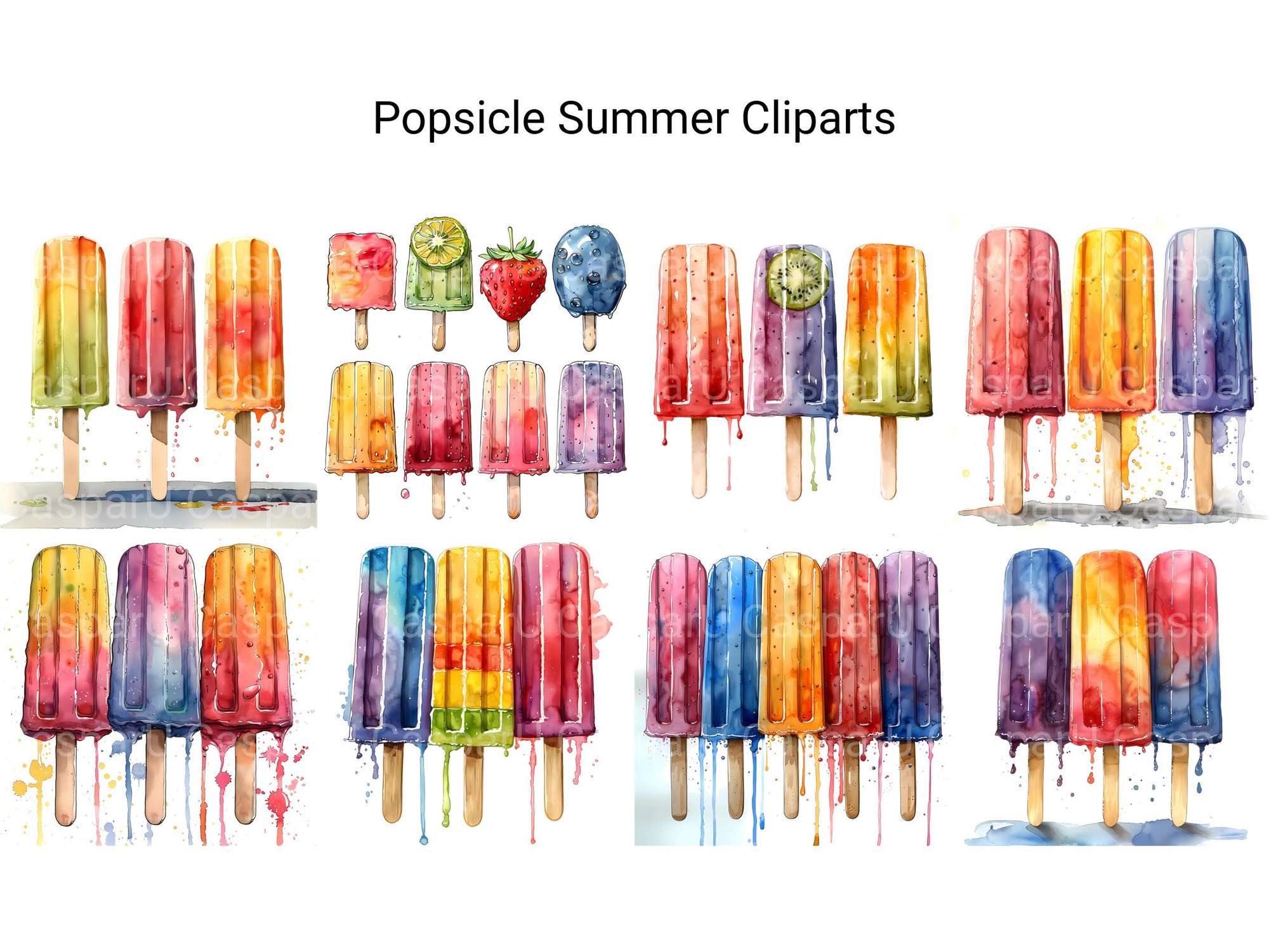 Popsicle Summer Clipart - CraftNest - Digital Crafting and Art