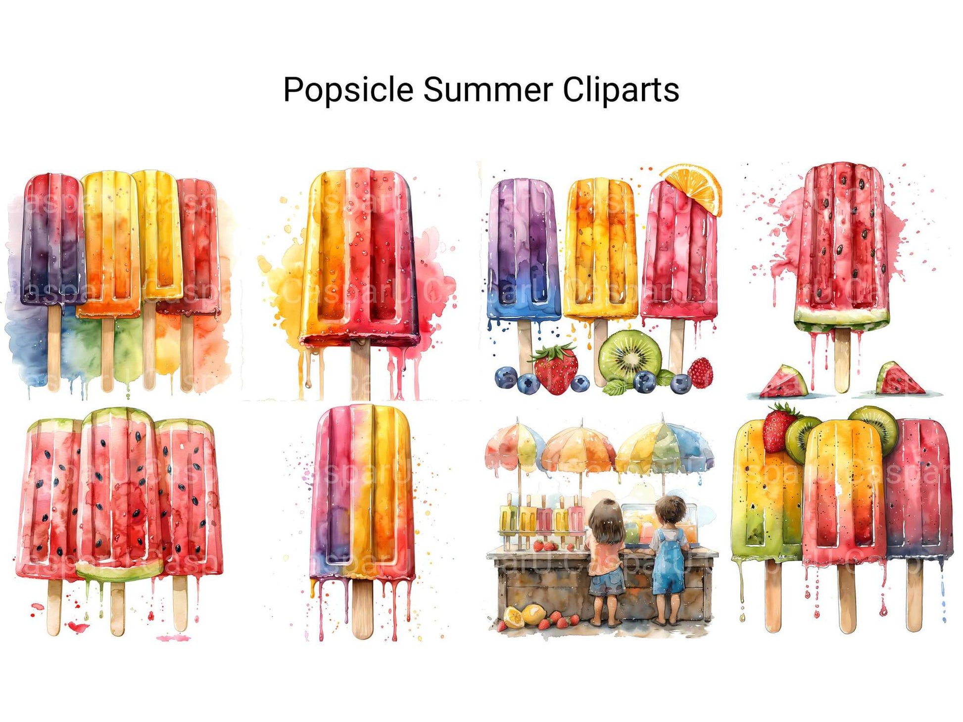 Popsicle Summer Clipart - CraftNest - Digital Crafting and Art