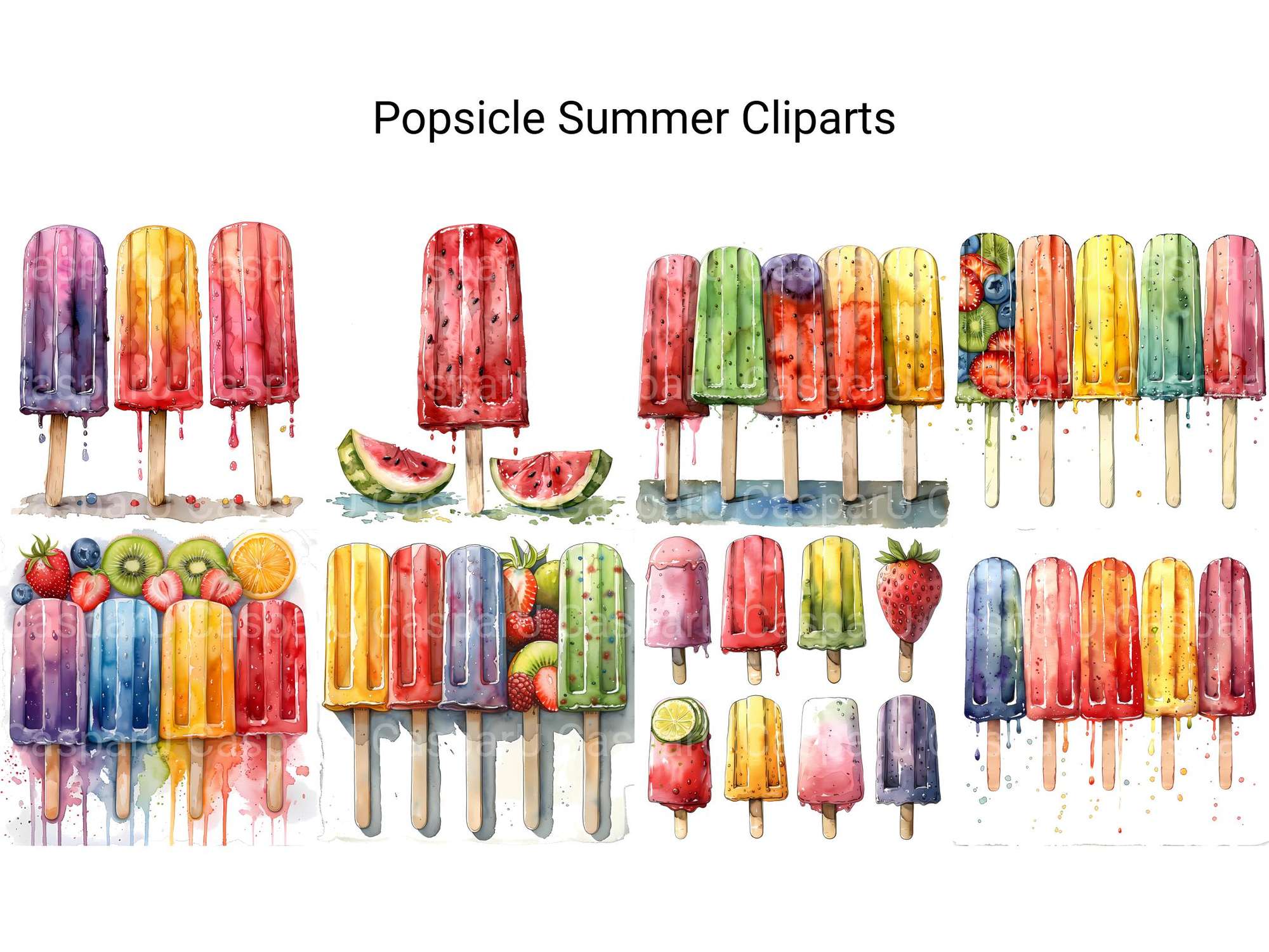 Popsicle Summer Clipart - CraftNest - Digital Crafting and Art