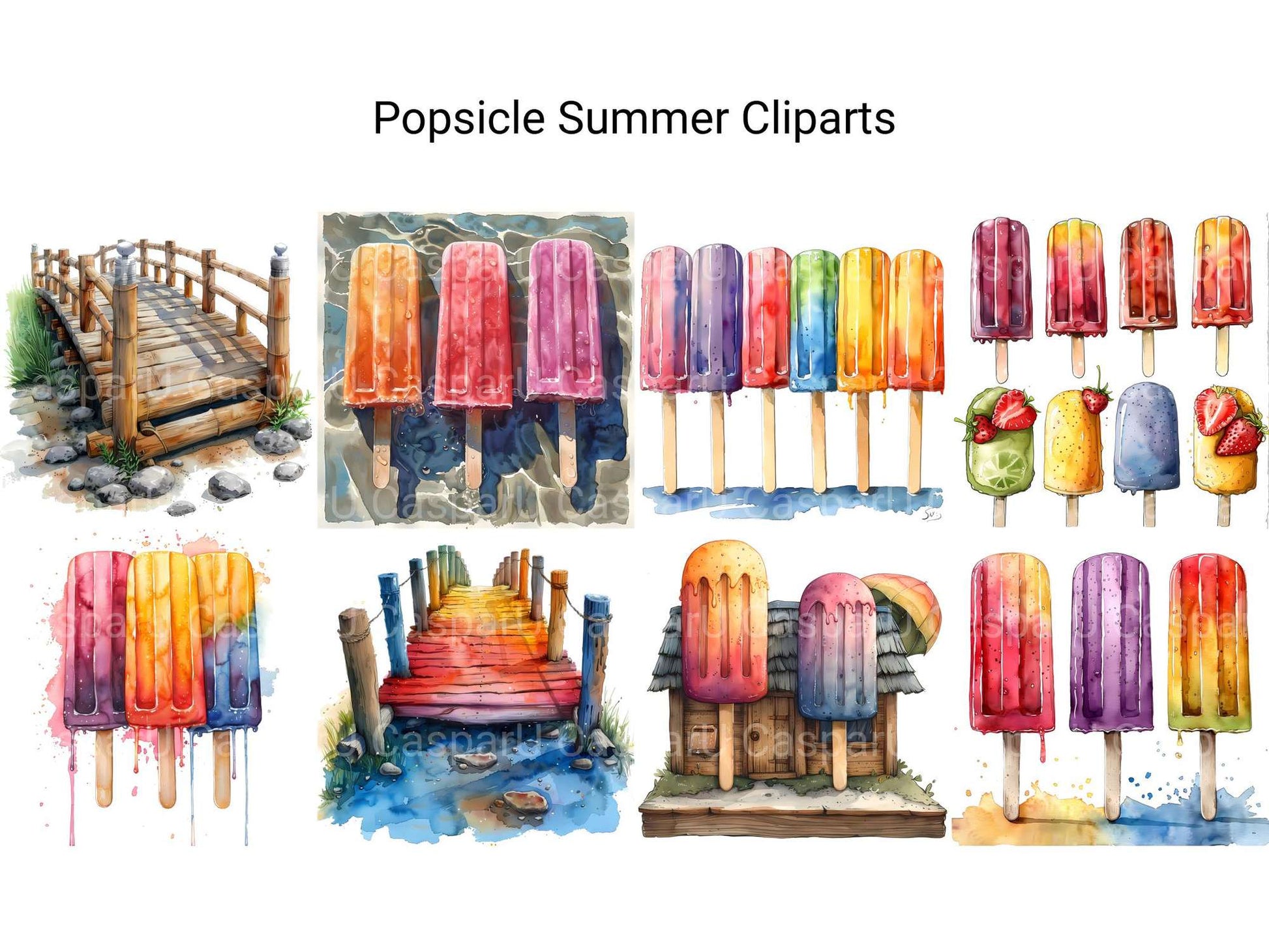 Popsicle Summer Clipart - CraftNest - Digital Crafting and Art