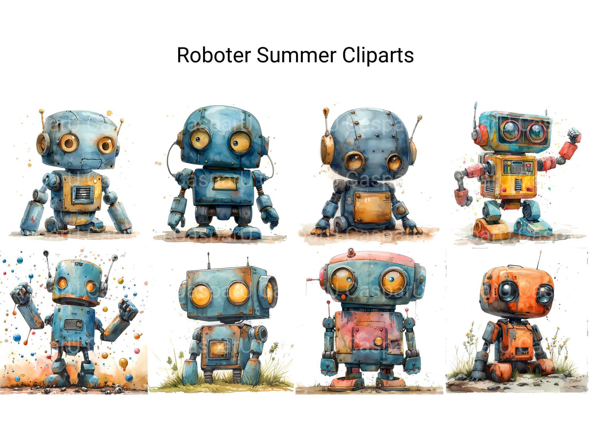 Roboter Summer Clipart - CraftNest - Digital Crafting and Art