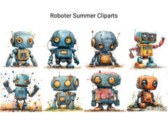 Roboter Summer Clipart - CraftNest - Digital Crafting and Art