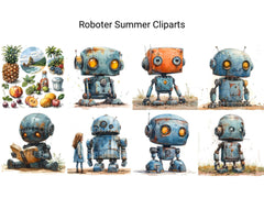 Roboter Summer Clipart - CraftNest - Digital Crafting and Art