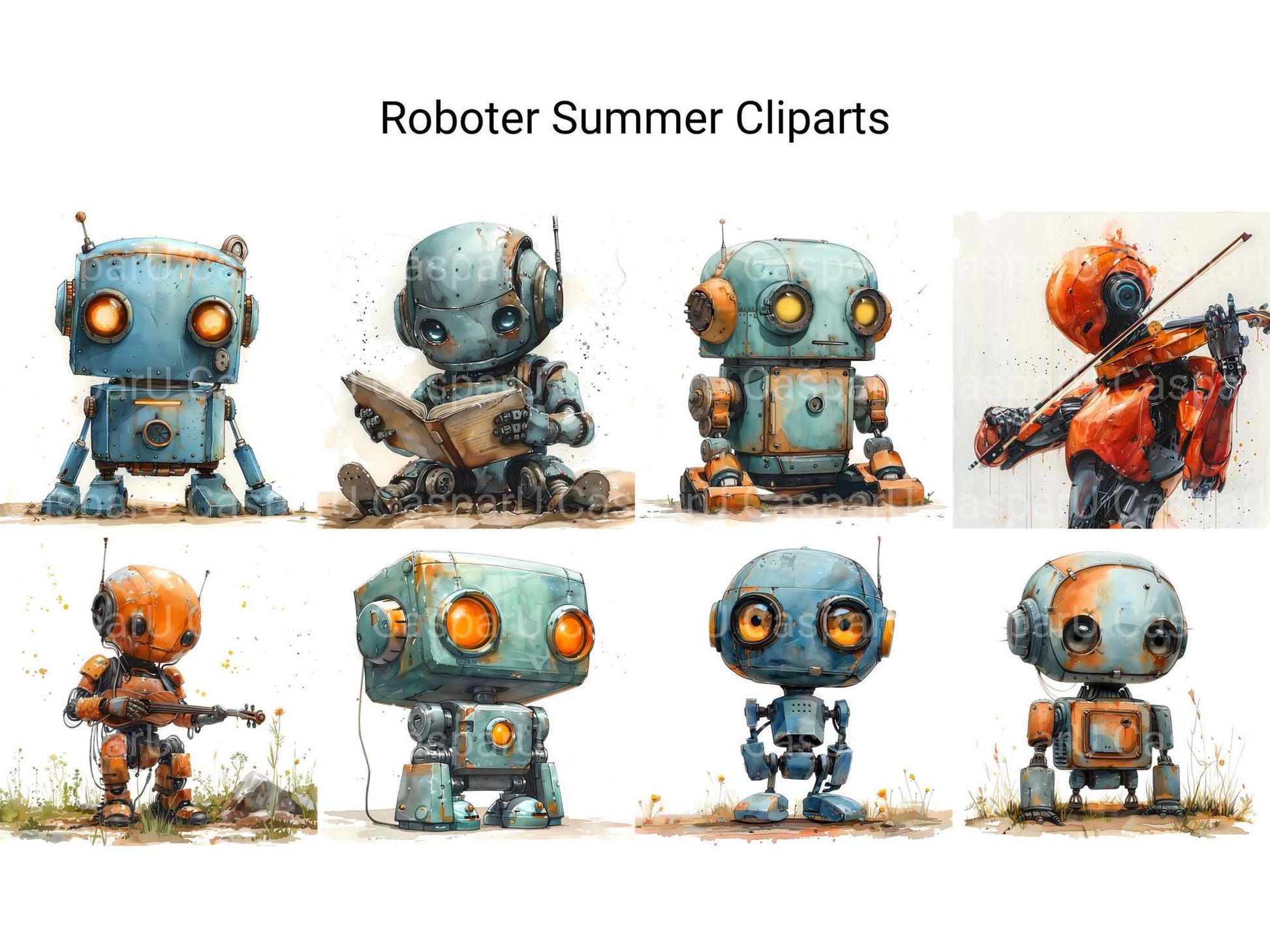 Roboter Summer Clipart - CraftNest - Digital Crafting and Art