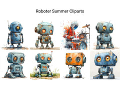 Roboter Summer Clipart - CraftNest - Digital Crafting and Art