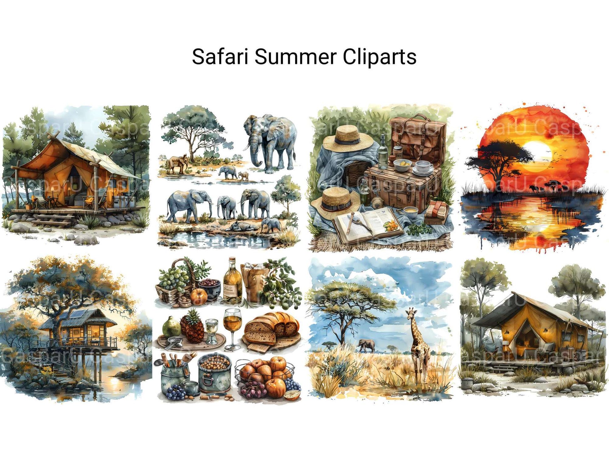 Safari Summer Clipart - CraftNest - Digital Crafting and Art