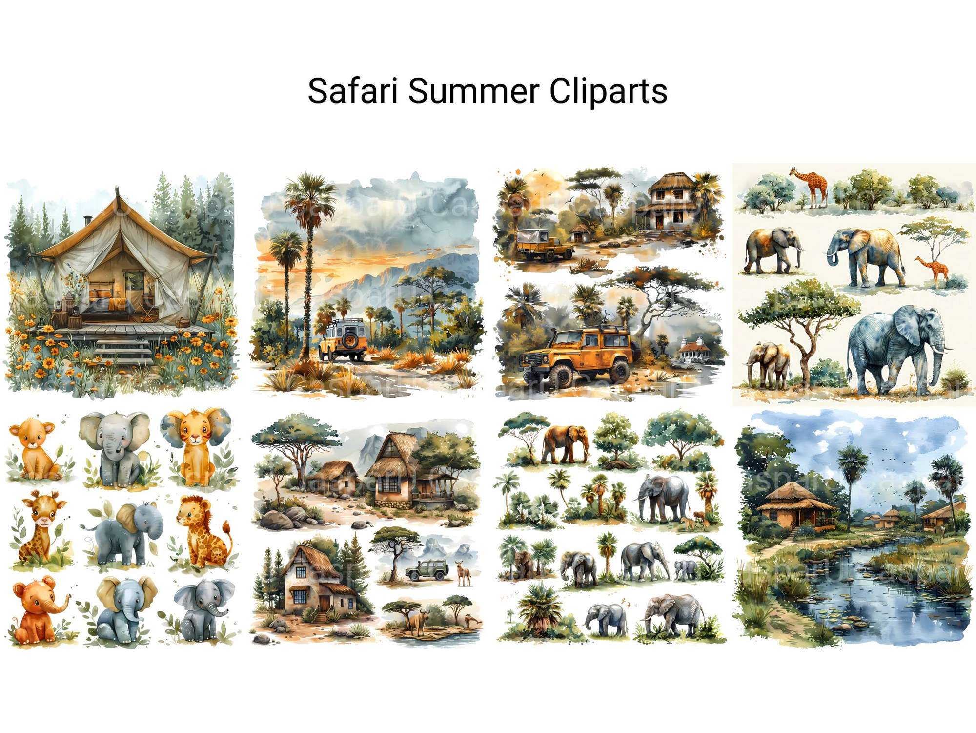 Safari Summer Clipart - CraftNest - Digital Crafting and Art