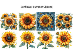 Sunflower Summer Clipart - CraftNest - Digital Crafting and Art