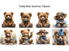 Teddy Bear Summer Clipart - CraftNest - Digital Crafting and Art