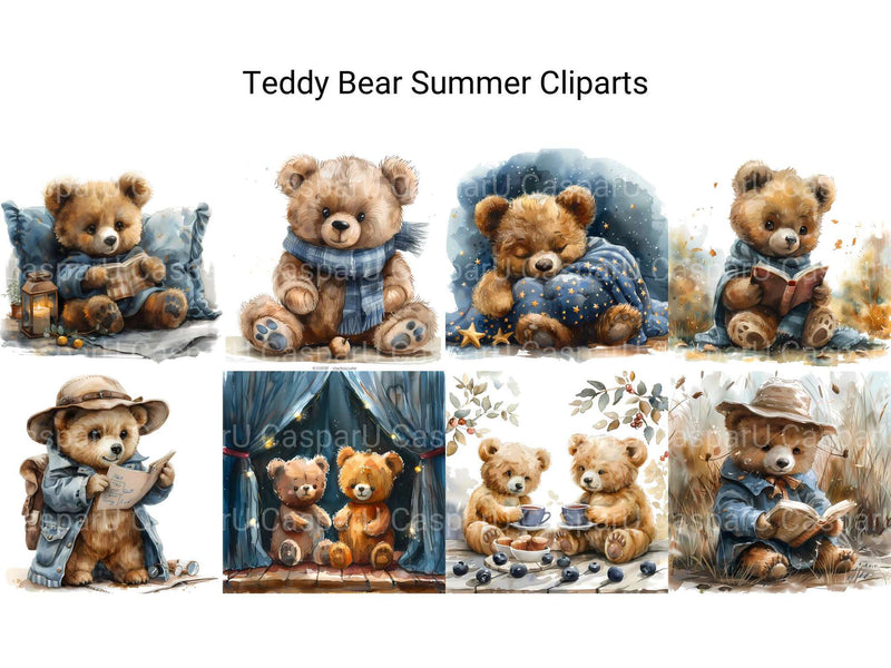 Teddy Bear Summer Clipart - CraftNest - Digital Crafting and Art