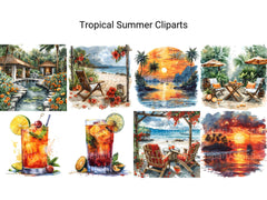 Tropical Summer Clipart - CraftNest - Digital Crafting and Art