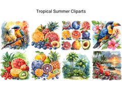 Tropical Summer Clipart - CraftNest - Digital Crafting and Art