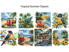 Tropical Summer Clipart - CraftNest - Digital Crafting and Art