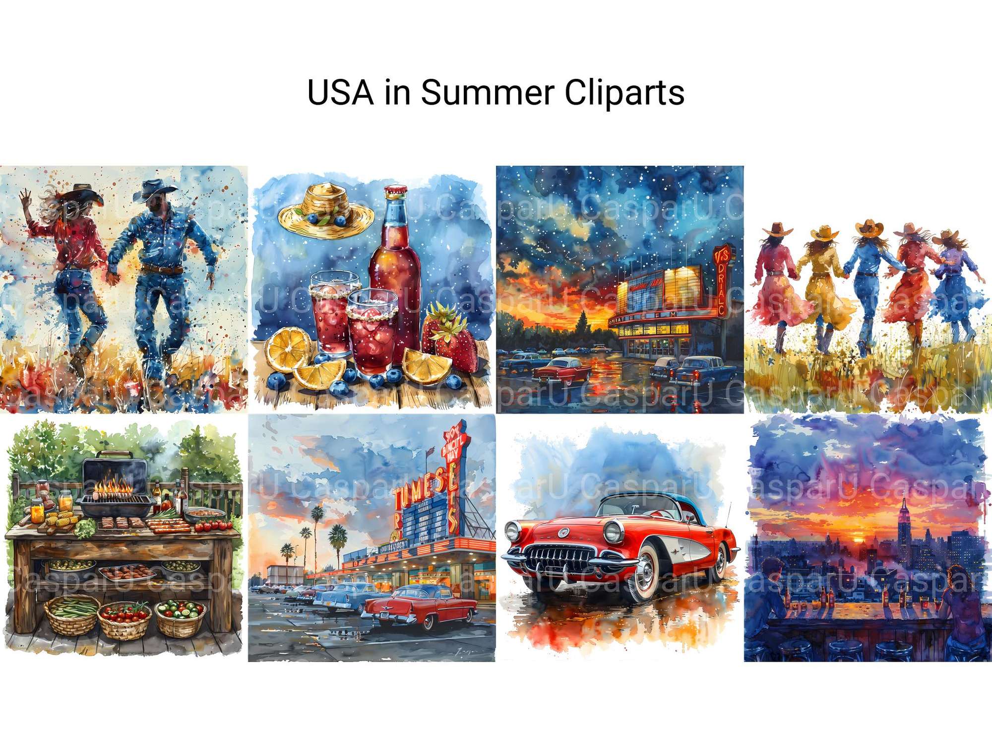 USA In Summer Clipart - CraftNest - Digital Crafting and Art