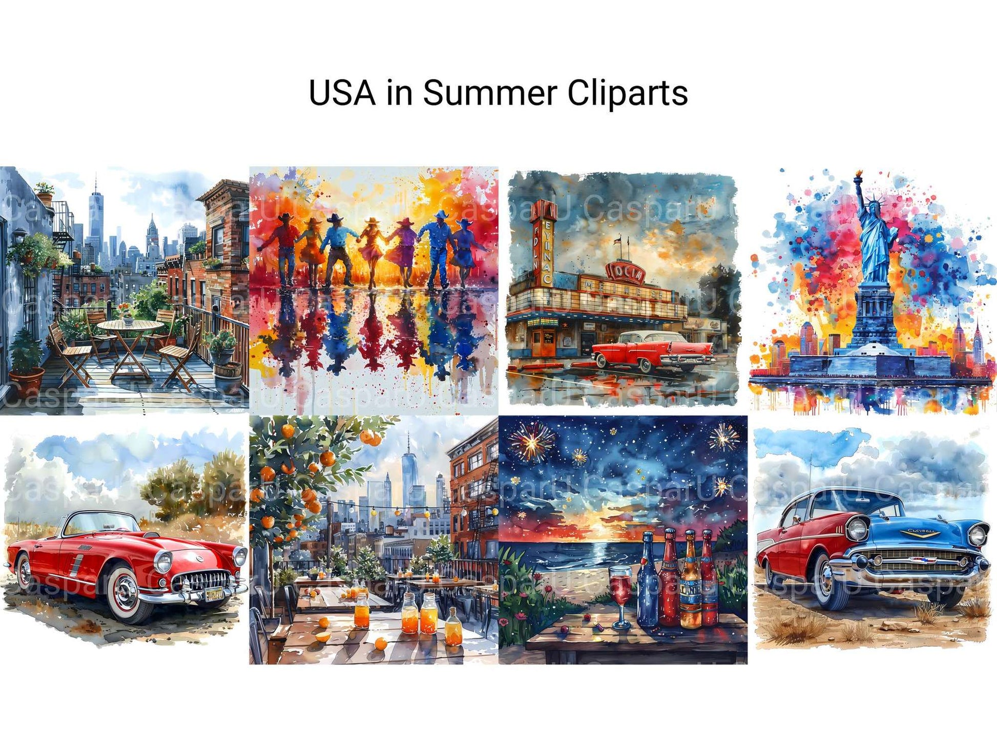 USA In Summer Clipart - CraftNest - Digital Crafting and Art