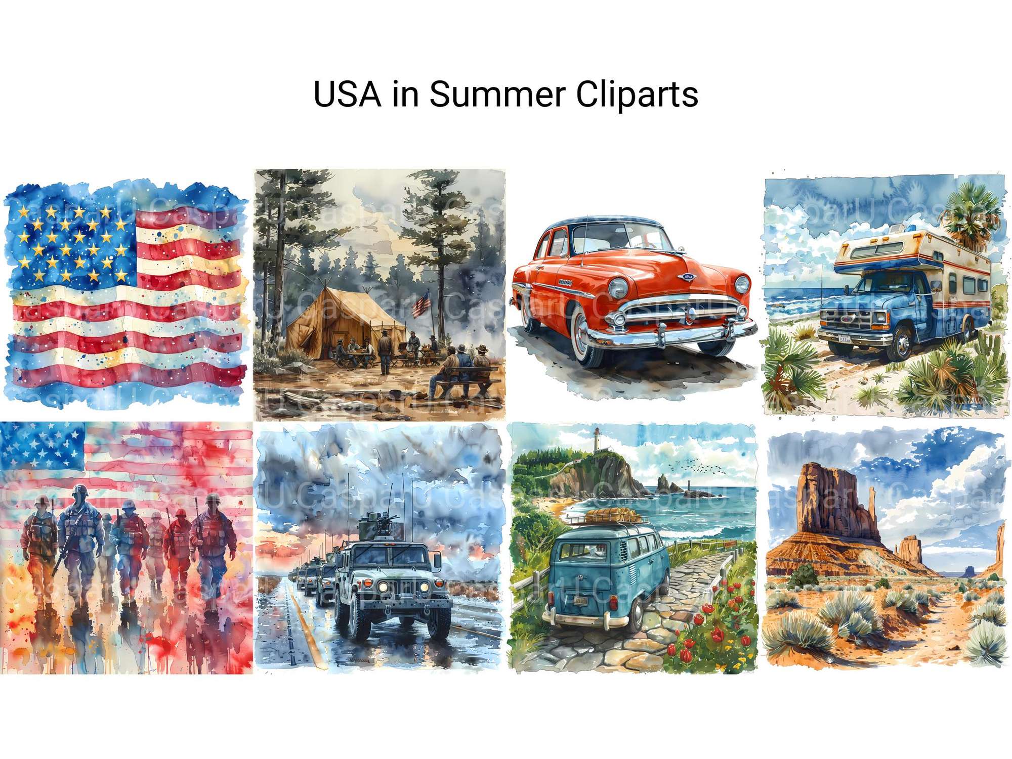 USA In Summer Clipart - CraftNest - Digital Crafting and Art