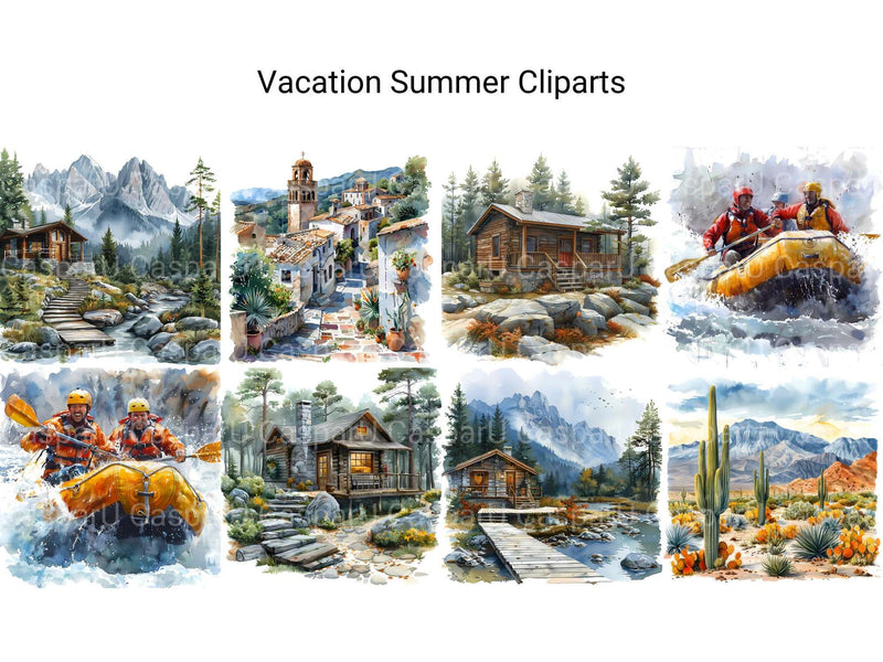 Vacation Summer Clipart - CraftNest - Digital Crafting and Art