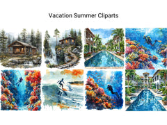 Vacation Summer Clipart - CraftNest - Digital Crafting and Art