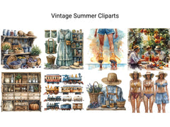 Vintage Summer Clipart - CraftNest - Digital Crafting and Art