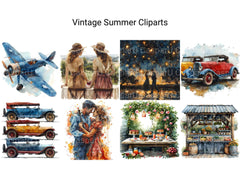 Vintage Summer Clipart - CraftNest - Digital Crafting and Art